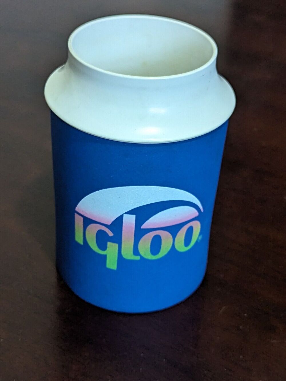Vintage 80's Blue IGLOO Commuter Cup and Can Bottle Koozie Retro